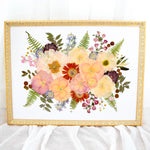 16x20 pressed bouquet preserved wedding flowers.