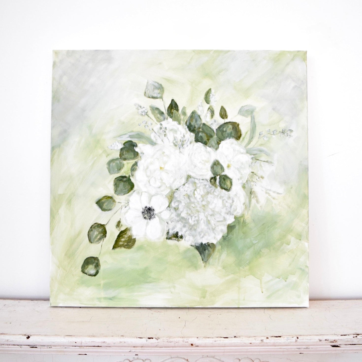 Display your wedding bouquet in a watercolor painting.