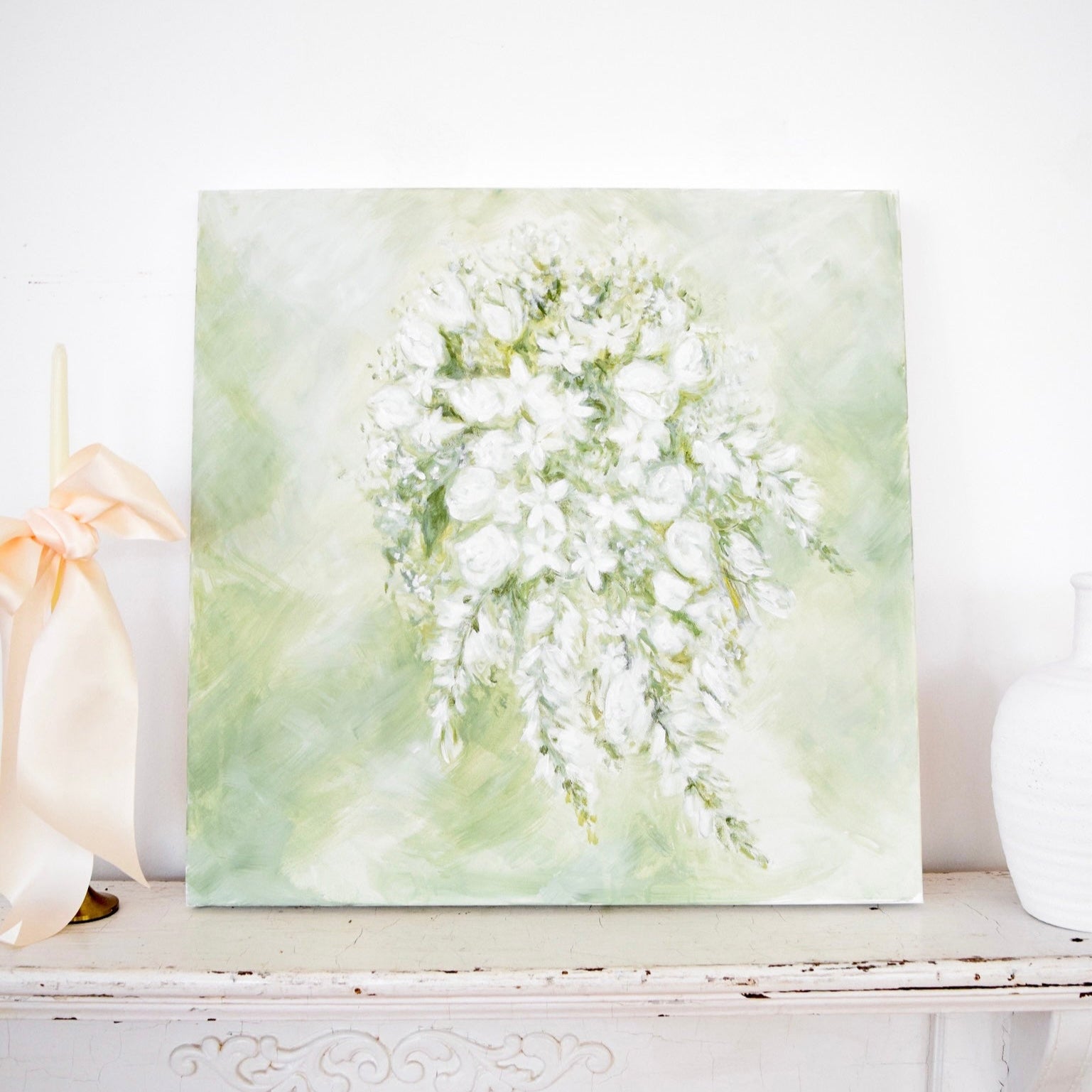 Remember your wedding flowers with a custom painting.