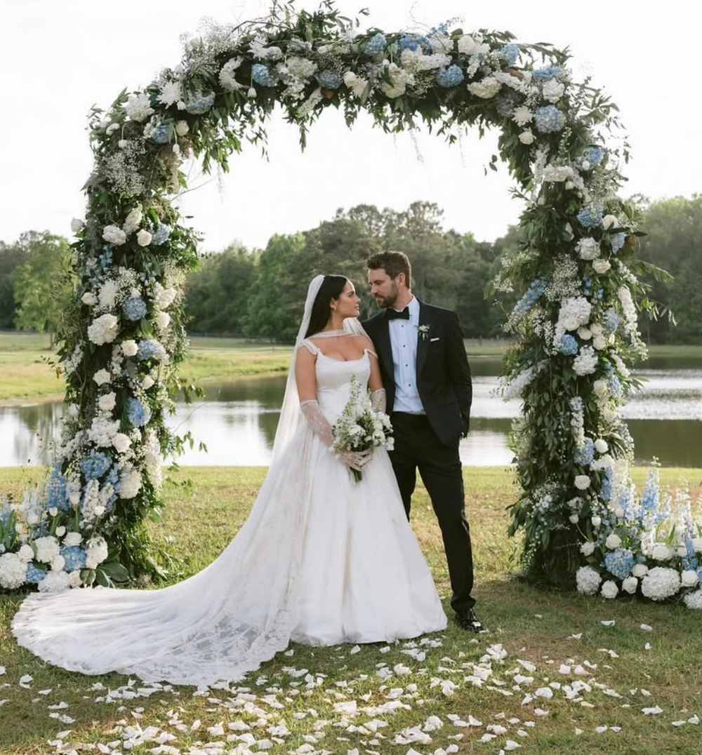 Couple getting married used Blossom & Rhyme to preserve their bouquet and floral arch.
