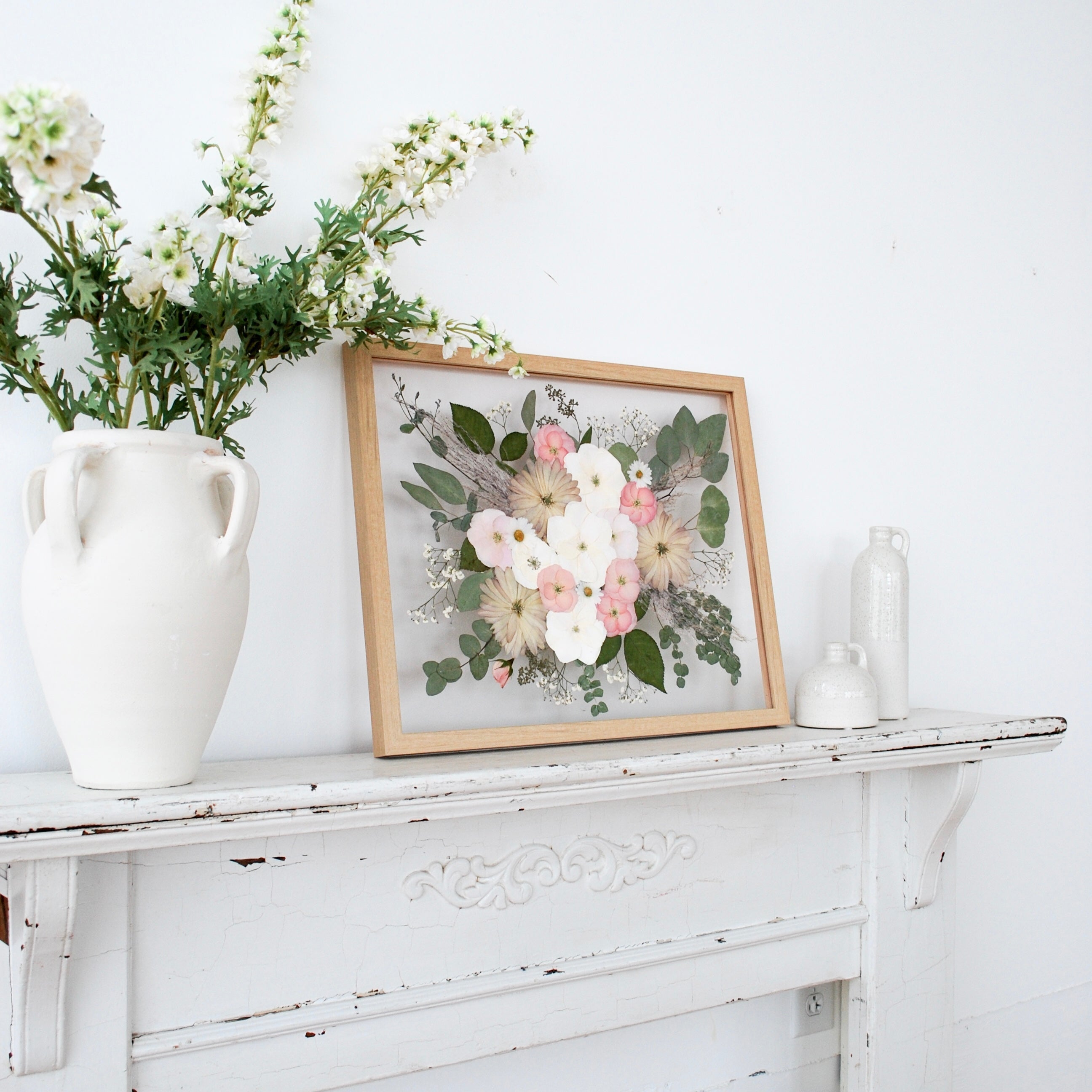 Style preserved wedding flowers as home decor.