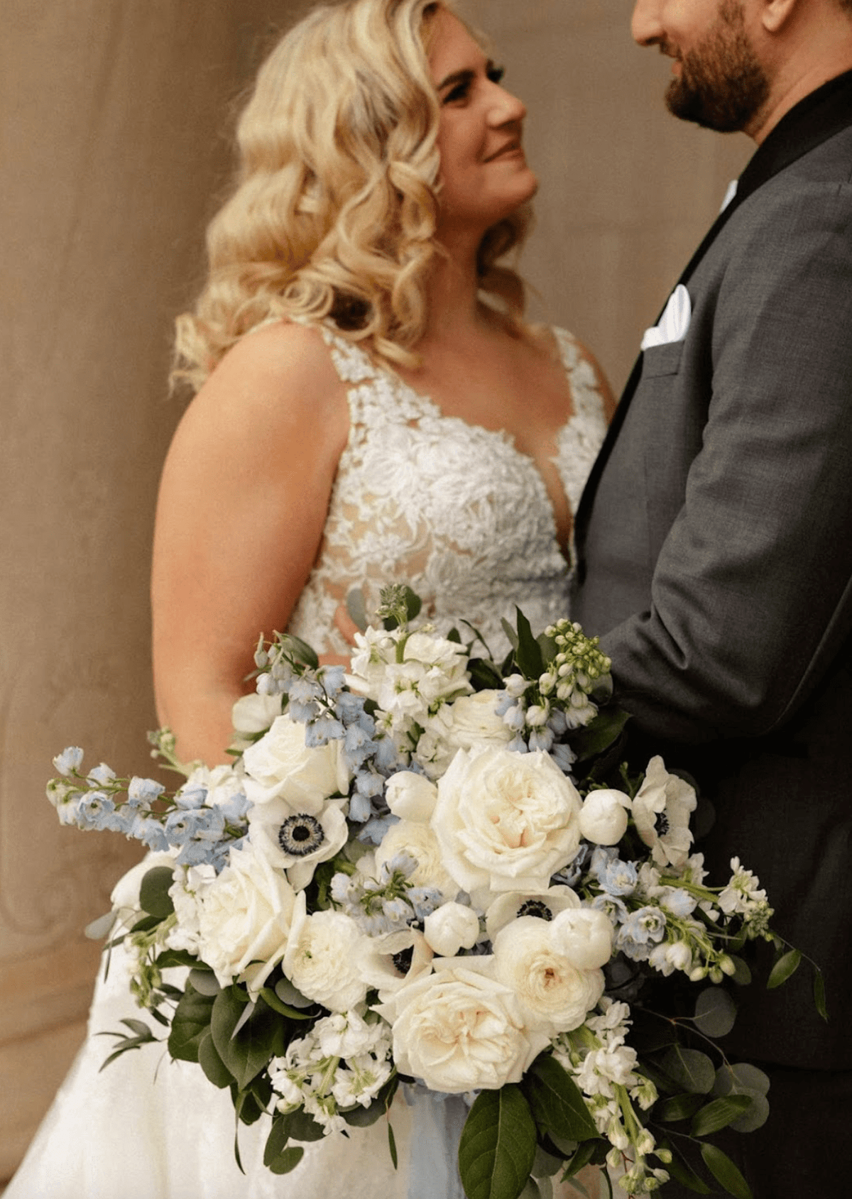 Wedding day emergency kit with bridal beauty essentials, dress repair supplies, and wedding bouquet ready for a stress-free wedding day and lasting floral preservation.