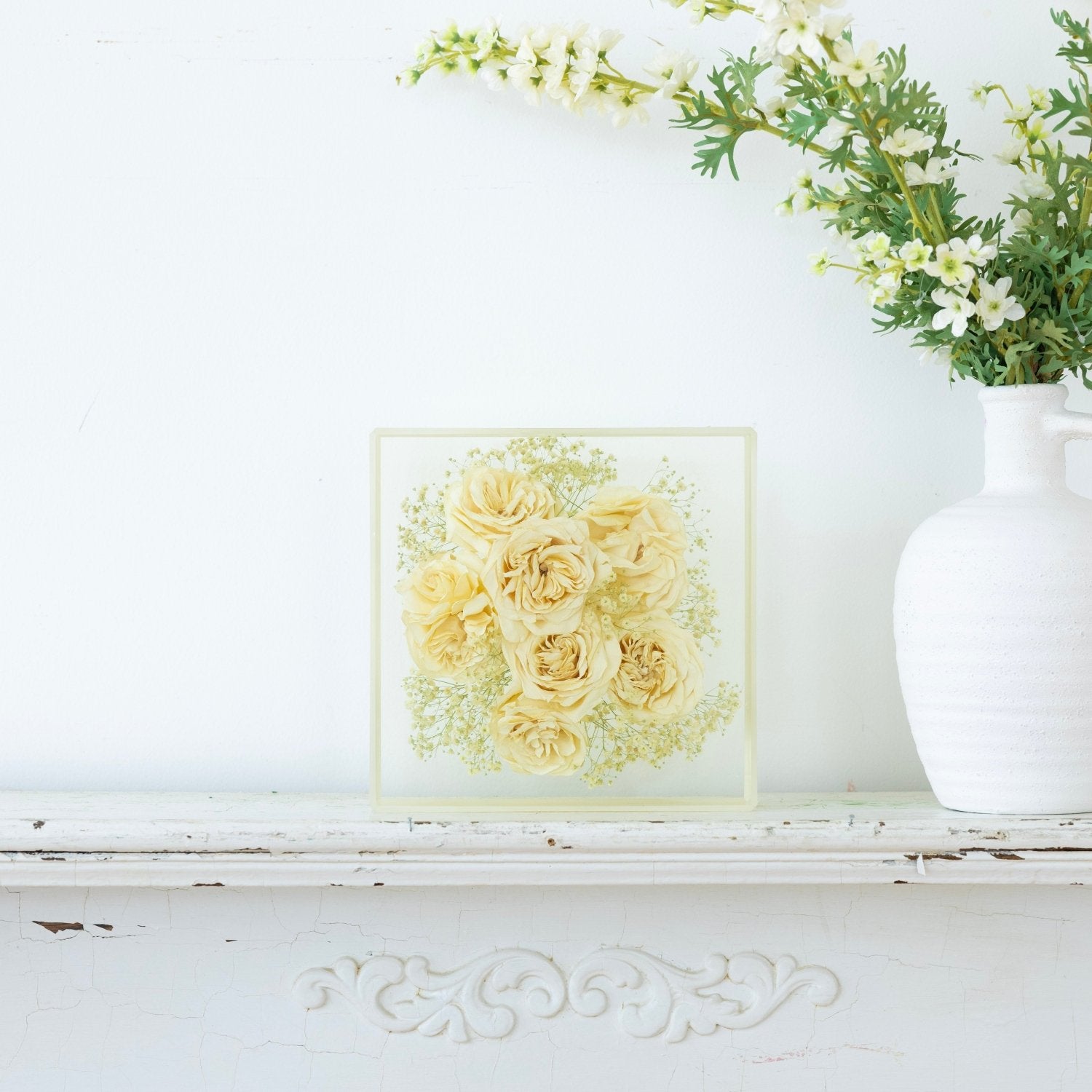 10x10 Resin Floral Block - blossomandrhyme
