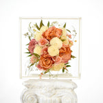 Resin floral block 12x12 handcrafted with preserved wedding bouquet flowers by Blossom & Rhyme