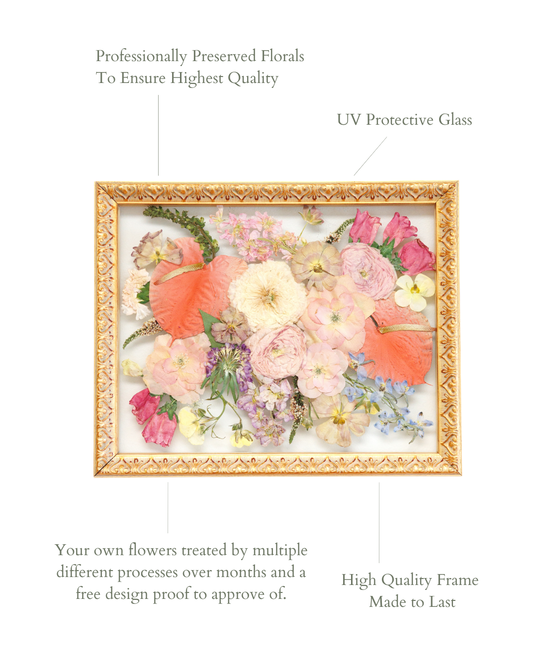 10x10 Pressed Floral Frame - blossomandrhyme