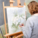 Process of painting a wedding bouquet to preserve its essence on wedding day.