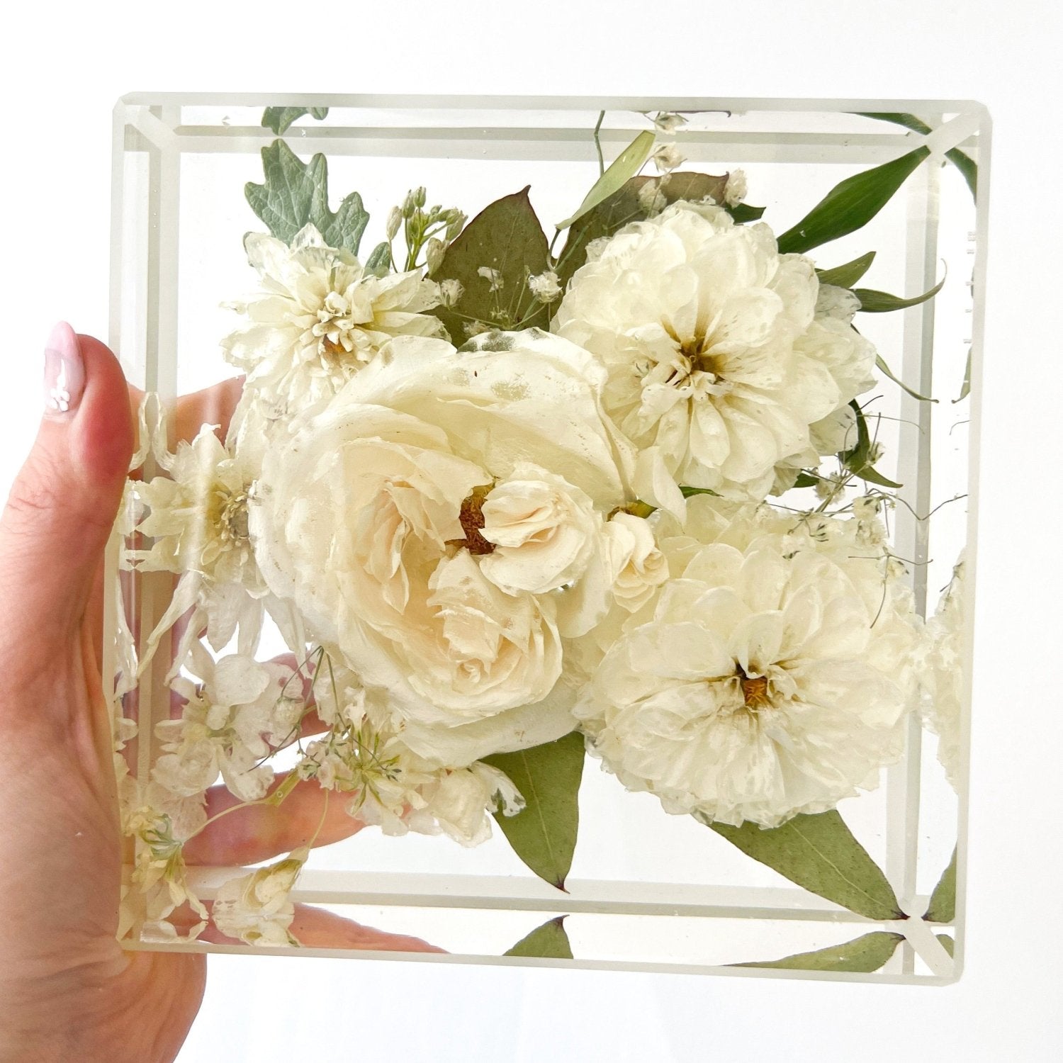 6x6 Resin Floral Block - blossomandrhyme
