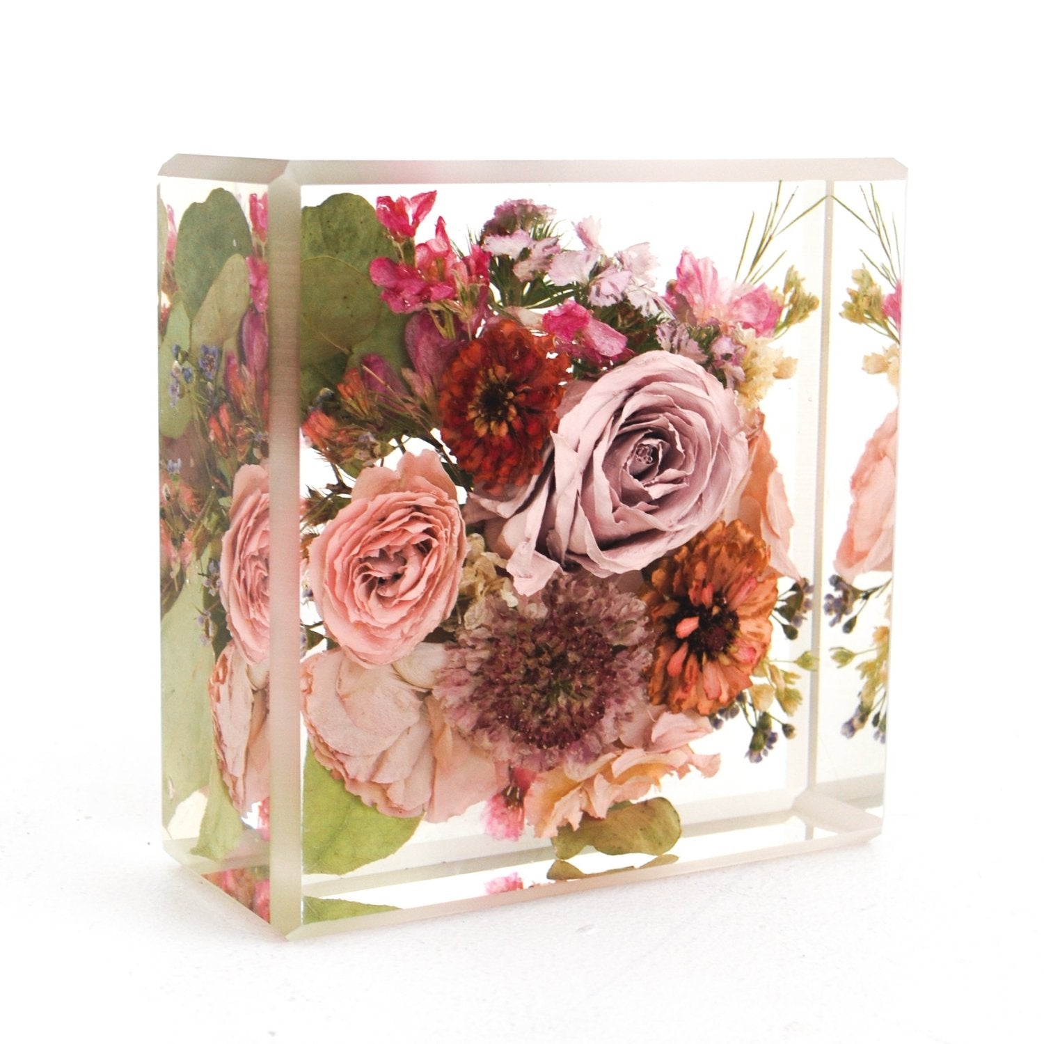 6x6 Resin Floral Block - blossomandrhyme