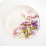 Custom small floral round handcrafted with preserved wedding bouquet flowers by Blossom & Rhyme