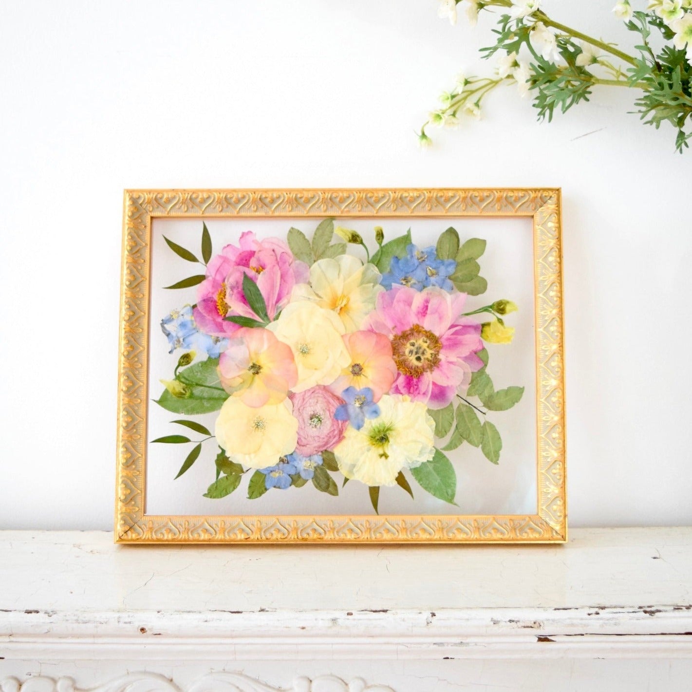 Your Bouquet Pressed in an 11x14 Frame