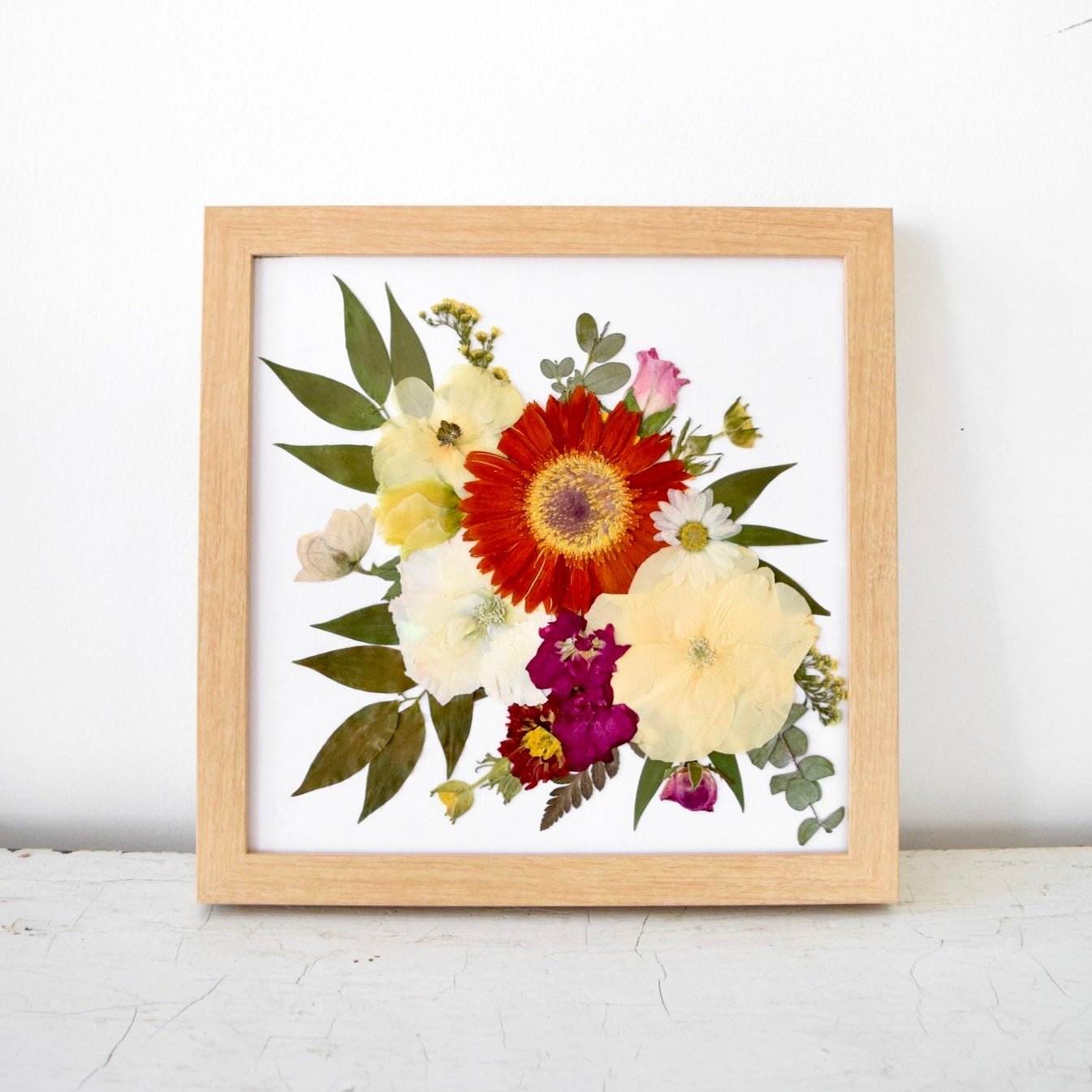 Emily's Herbarium Collection featuring preserved wedding flower keepsakes handcrafted by Blossom & Rhyme
