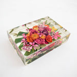 Large Floral Rectangle Collection featuring handcrafted resin and pressed flower keepsakes created from preserved wedding bouquets by Blossom & Rhyme
