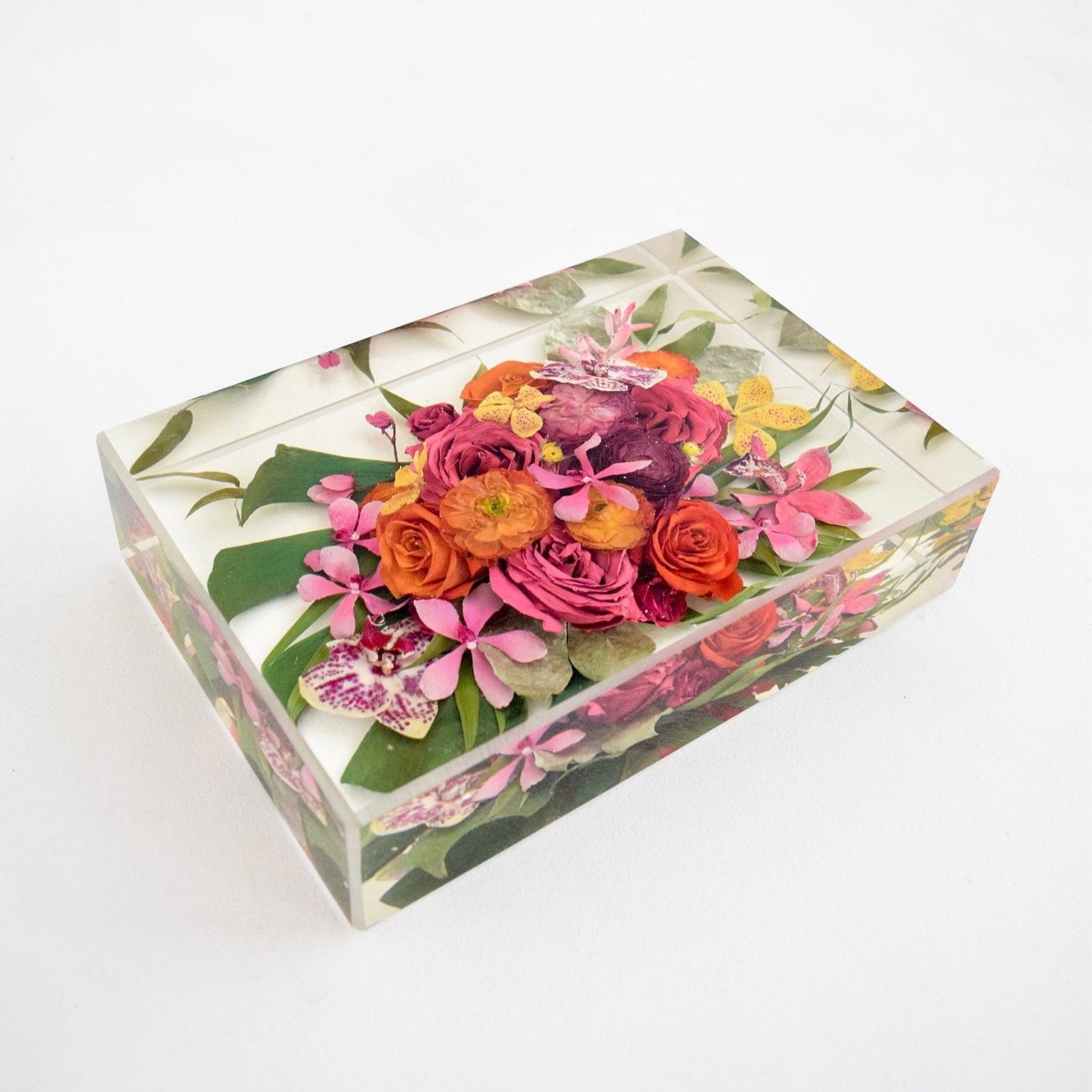 Large Floral Rectangle Collection featuring handcrafted resin and pressed flower keepsakes created from preserved wedding bouquets by Blossom & Rhyme
