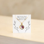 November birth month flower - chrysanthemum pressed into a pendant necklace keepsake.