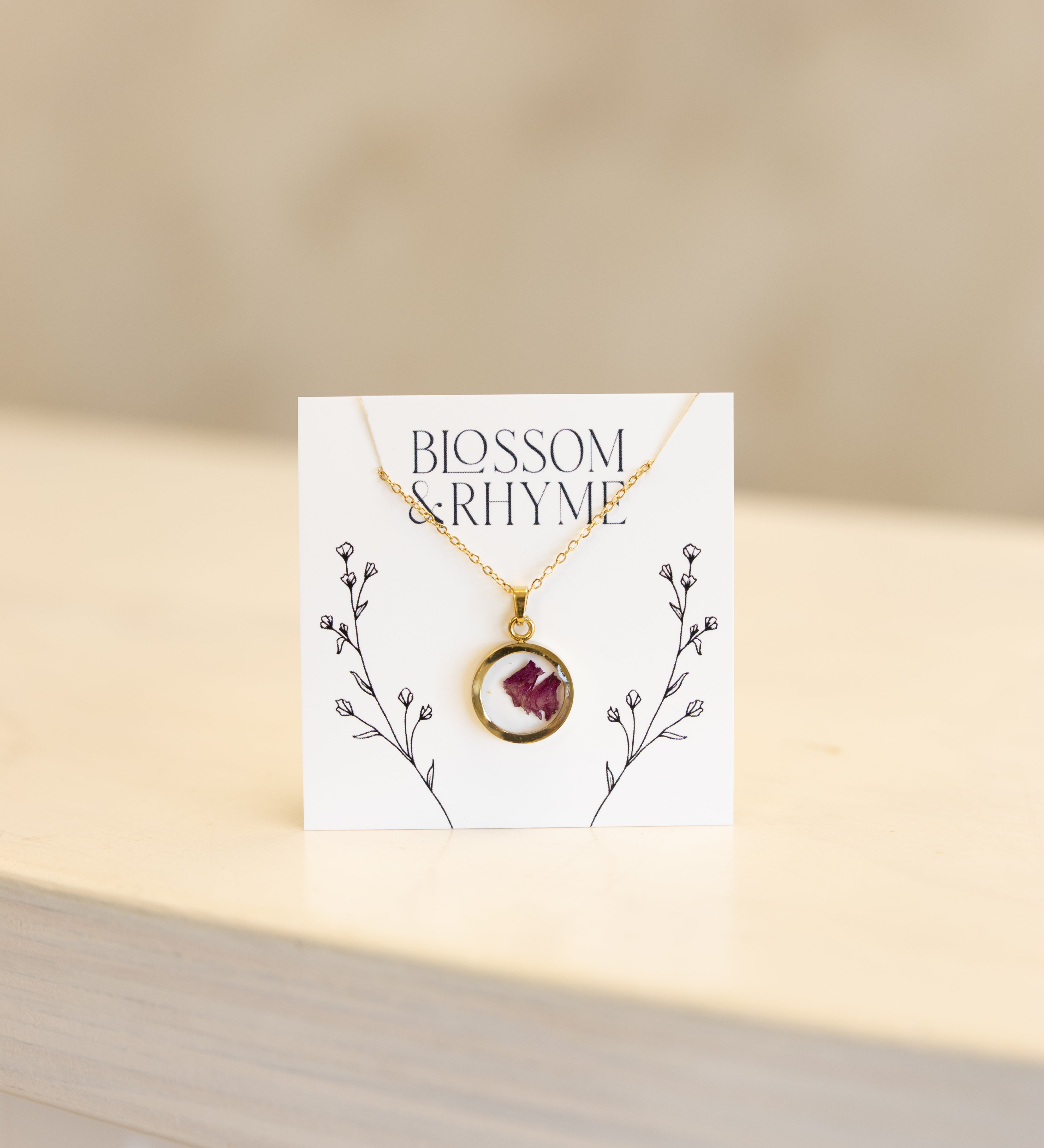 November birth month flower - chrysanthemum pressed into a pendant necklace keepsake.