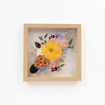 Pressed floral frame 10x10  handcrafted with preserved wedding bouquet flowers by Blossom & Rhyme