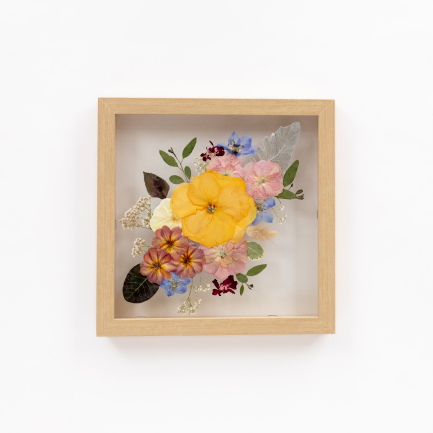 Pressed floral frame 10x10  handcrafted with preserved wedding bouquet flowers by Blossom & Rhyme