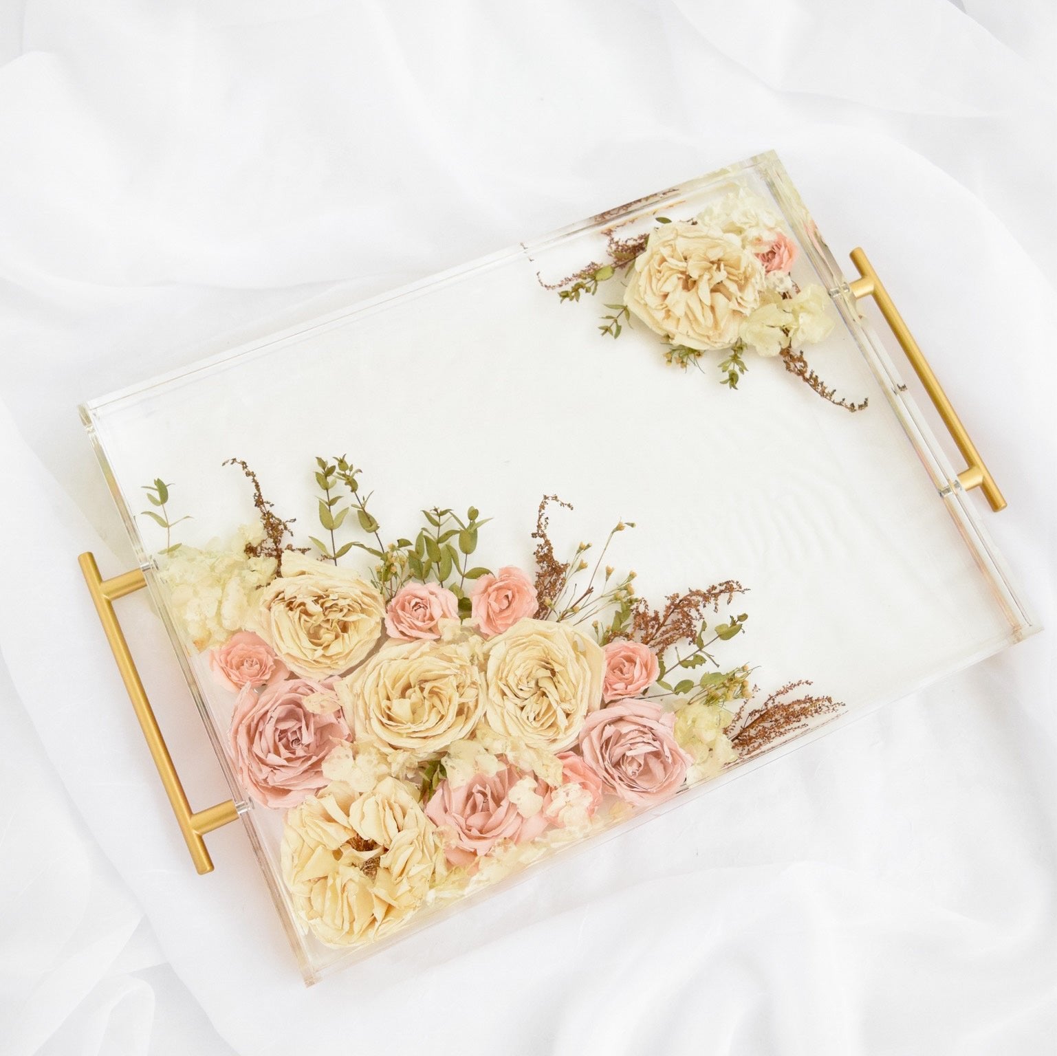Purposeful Petals Collection featuring handcrafted resin and pressed flower keepsakes created from preserved wedding bouquets by Blossom & Rhyme