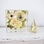 White Roses Mini Memories Collection featuring handcrafted preserved wedding flower keepsakes by Blossom & Rhyme
