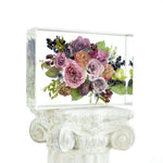 Large pressed floral rectangle handcrafted with preserved wedding bouquet flowers by Blossom & Rhyme