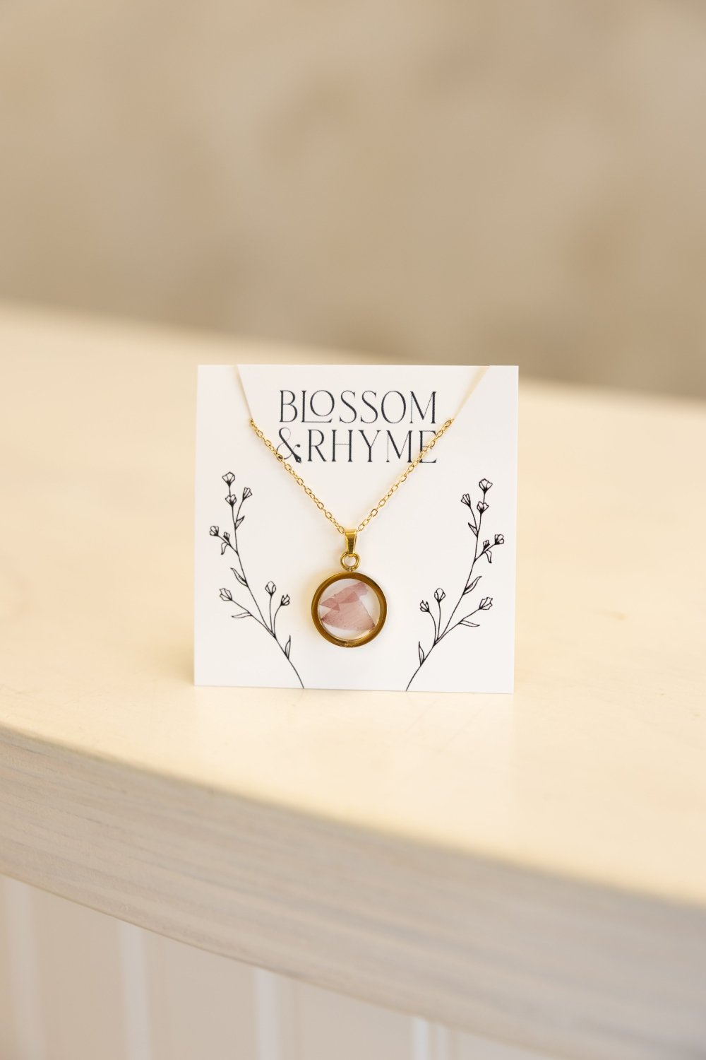 August birth month flower - poppy pressed into a pendant necklace keepsake.