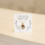 June birth month flower - rose pressed into a pendant necklace keepsake.