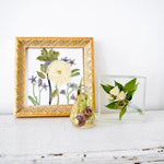 Petite Petals Collection featuring handcrafted resin and pressed flower keepsakes created from preserved wedding bouquets by Blossom & Rhyme
