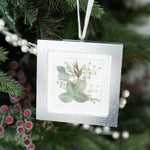 Pressed Flower Silver Leaf Ornament - blossomandrhyme