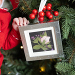 Pressed Flower Silver Leaf Ornament - blossomandrhyme
