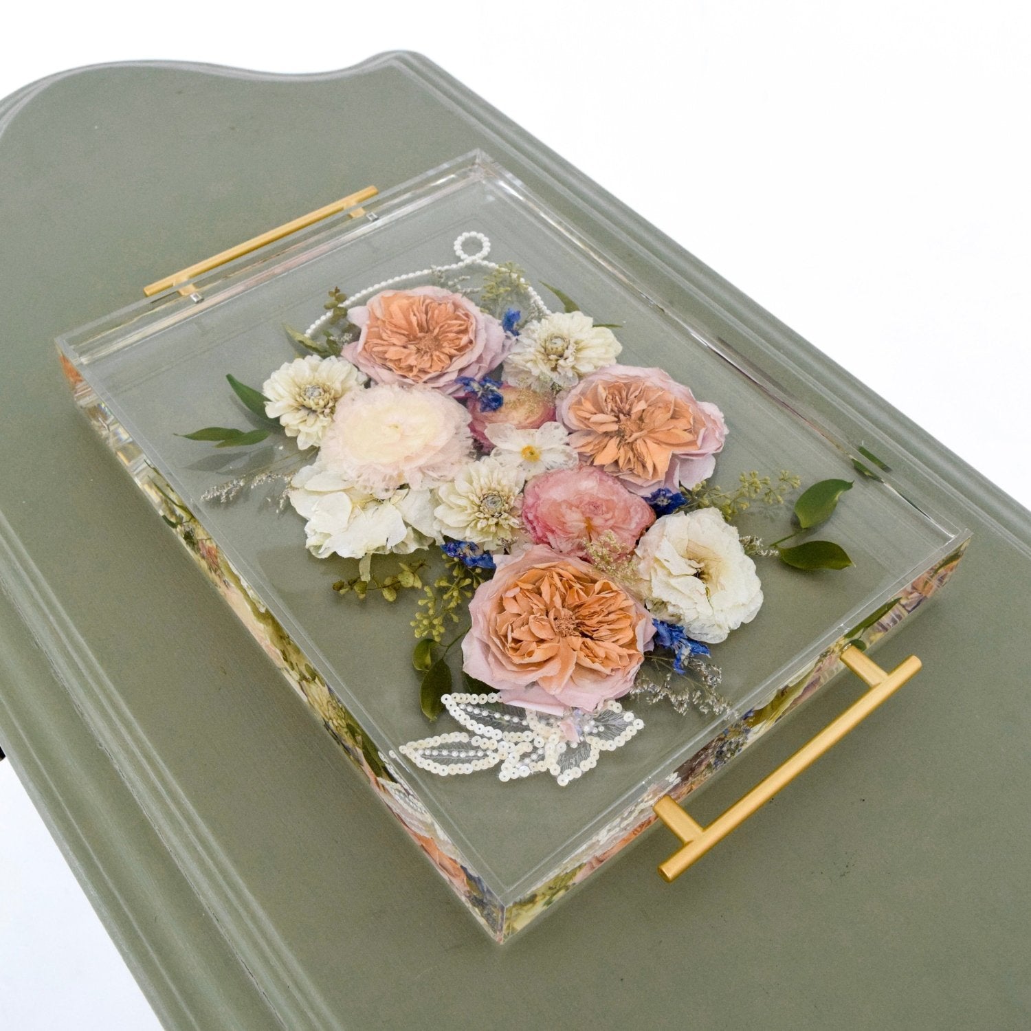 Resin Floral Tray - blossomandrhyme